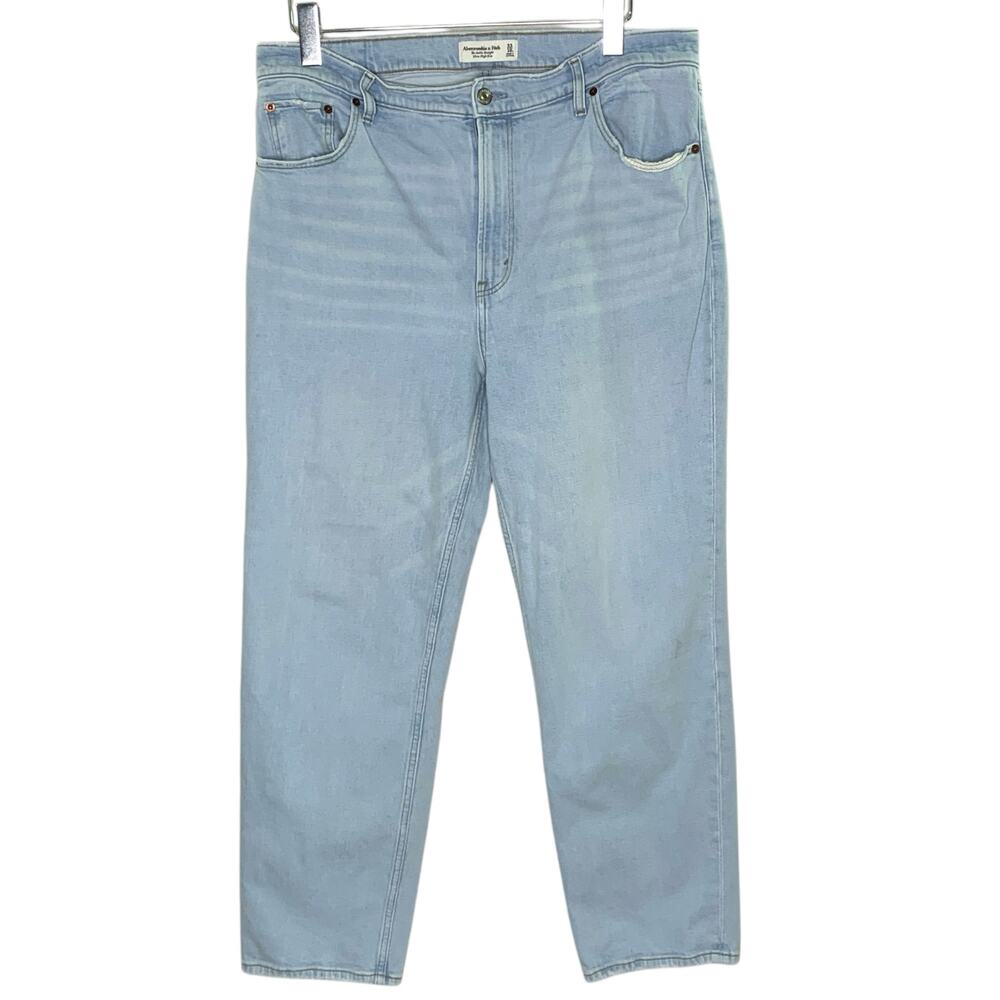 Abercrombie & Fitch 16L Long The Ankle Straight Ultra High Rise Jeans Light Wash